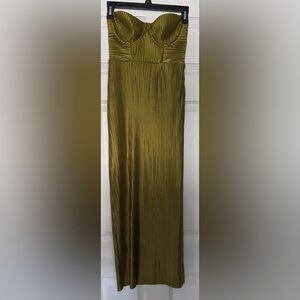 Elegant Olive Strapless Prom Dress